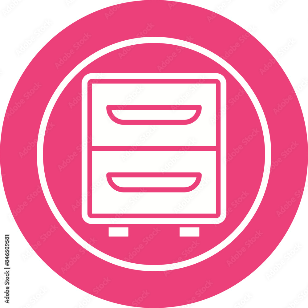 Sticker file cabinet vector icon