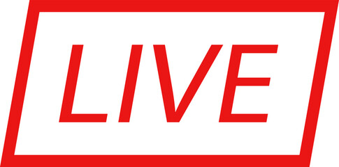Live streaming icon . Live broadcast video broadcasting icon. Red button sign for news, shows, video, TV, movies. Vector illustration .