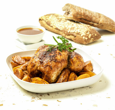 pollo asado al vermut