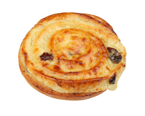 Delicious curd roll with sweet filling and raisins