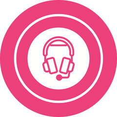 Headphones with Microphone Vector Icon