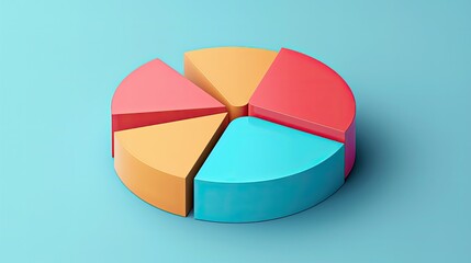 Obraz premium Interactive pie chart with hover effects and detailed segments