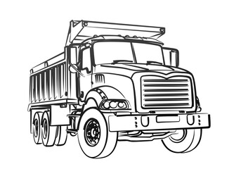 The sketch of a big dump truck.  © designer_an