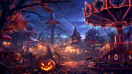 Spooky Amusement Park: Halloween Extravaganza