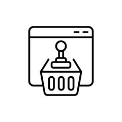 Online game store outline icons, minimalist vector illustration ,simple transparent graphic element .Isolated on white background