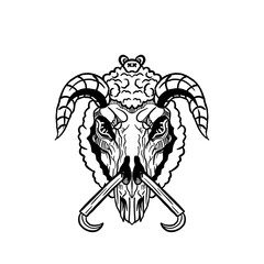 transparent hand drawn cool sheep illustration PNG