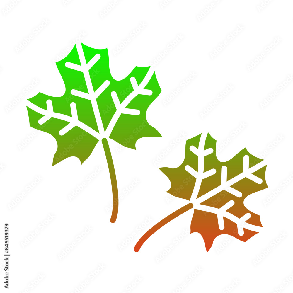 Sticker maple leaf icon