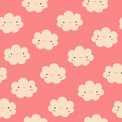 Cute Clouds - Seamless Vector Pattern