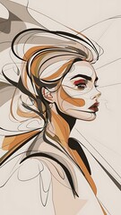Abstract Woman Line Art Canvas Print