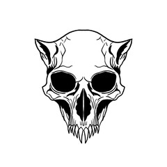 simple transparent cat skull illustration PNG
