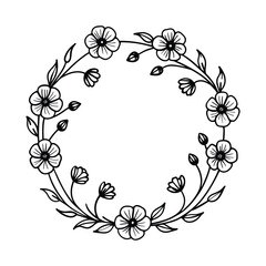 Cheerful Round of Buttercups Silhouette: Floral Vector Art