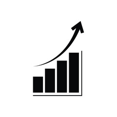 chart icon growth business graph with arrow