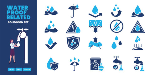 waterproof related colored icon vector design good for web and mobile app