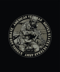 American Veteran Strong And Brave