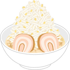 二郎系ラーメンのイラスト