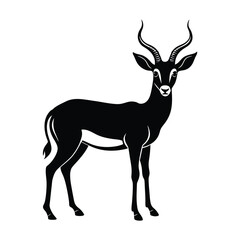 Dorcas Gazelle Silhouette: Arabian Wildlife Vector Art