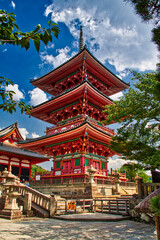 pagoda at the famous Kiyo-mizu dera temple in Japan