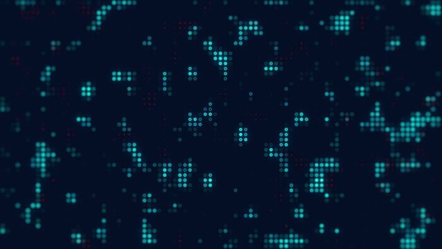 abstract binary code background dot motion graphic 