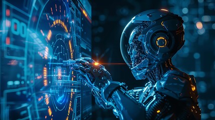 android robot with background