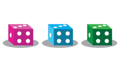 Game dice vector icon. Black vector icon isolated on white background game dice.