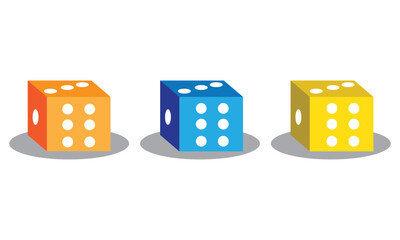 Game dice vector icon. Black vector icon isolated on white background game dice.
