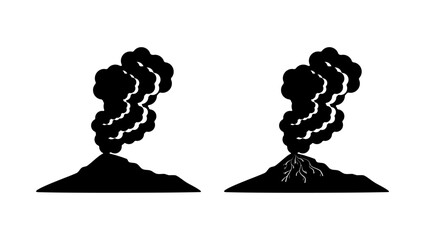 awakened volcano, black isolated silhouette © OMIA