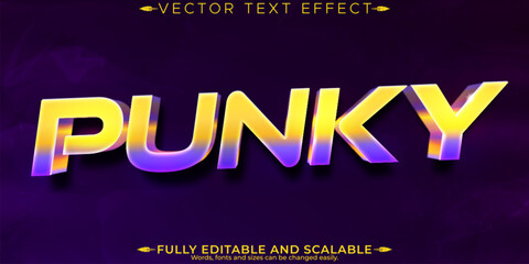 Punky text effect, editable game and rock customizable font style.