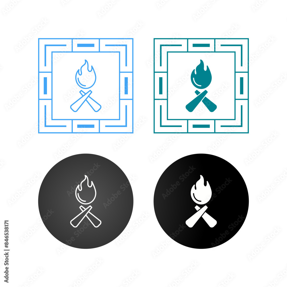 Wall mural fire vector icon