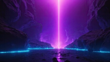 Fototapeta premium Creative glowing purple metaverse space backdrop Abstract world and innovation concept 
