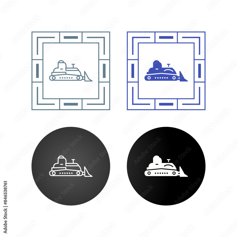 Canvas Prints bulldozer vector icon