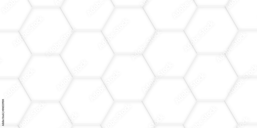 Poster 3d hexagonal structure futuristic white background and embossed hexagon abstract with hexagon backgr