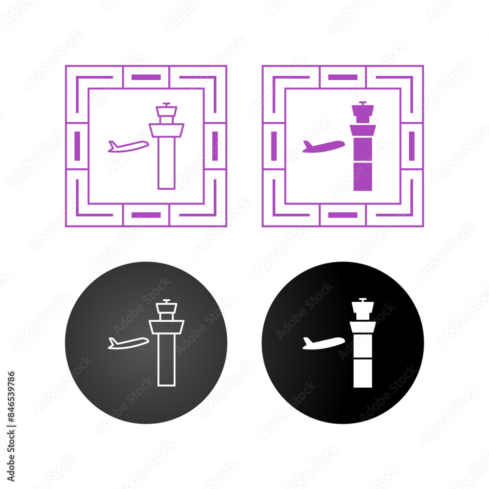 Canvas Prints air control tower vector icon