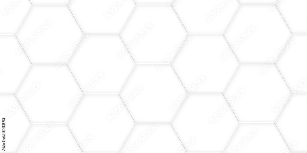 Poster 3d hexagonal structure futuristic white background and embossed hexagon abstract with hexagon backgr