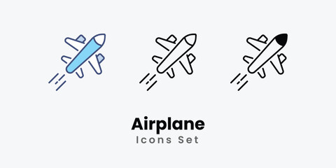 Airplane icons vector set stock illustration