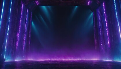 Creative glowing purple metaverse space backdrop Abstract world and innovation concept
