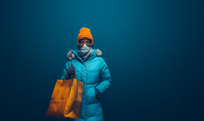 Fototapeta premium Shopping. Shopping bag. Cheerful happy woman enjoying shopping.Woman and shopping bags. Shopping mall. Sale. Discounts. Design