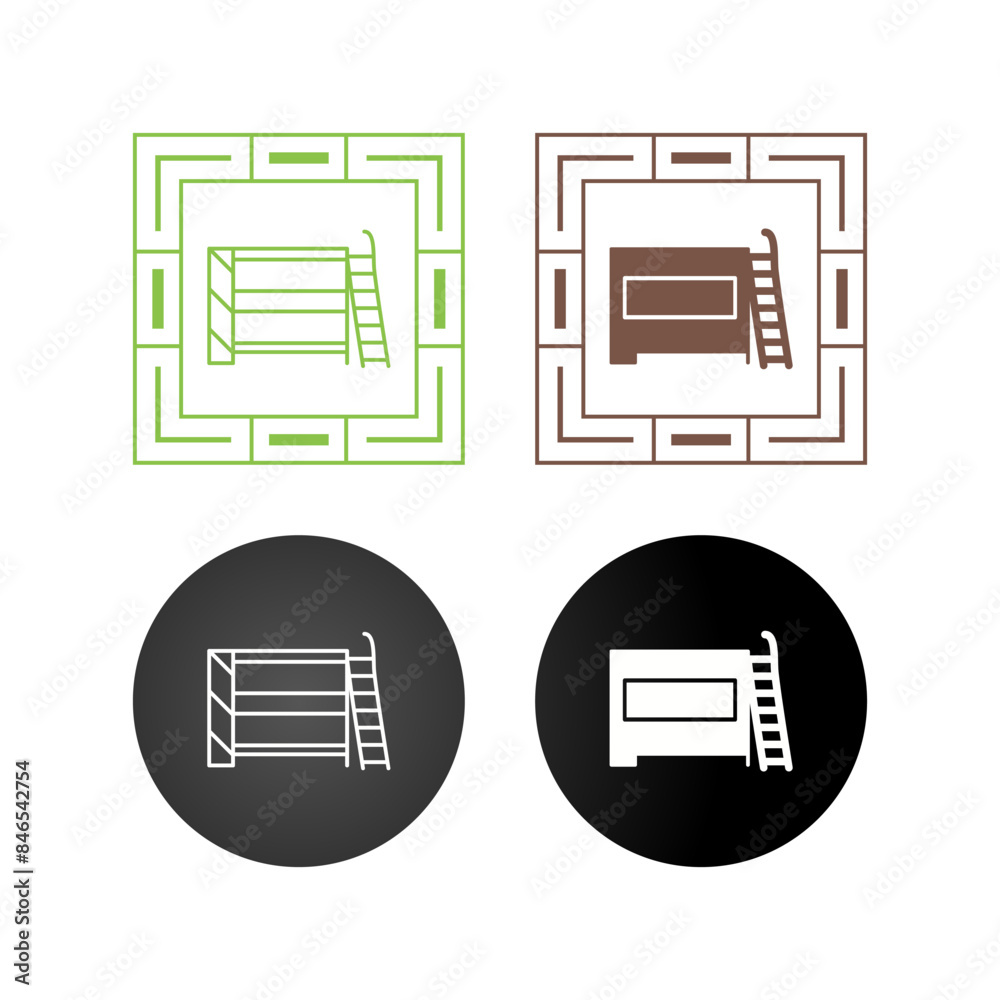 Poster bunk bed vector icon