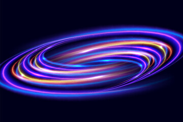 Abstract Motion Light Effect. Futuristic Wave Flash. Shining Space. Vector illustration