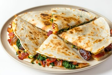 Savory Bacon and Manchego Quesadillas with Spinach