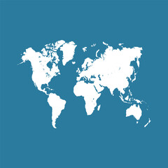 World map. Modern color vector map. Silhouette map.	