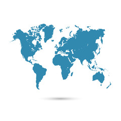 World map. Modern color vector map. Silhouette map.	