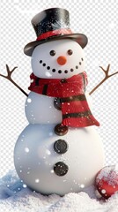 Festive Snowman with Red Hat concept