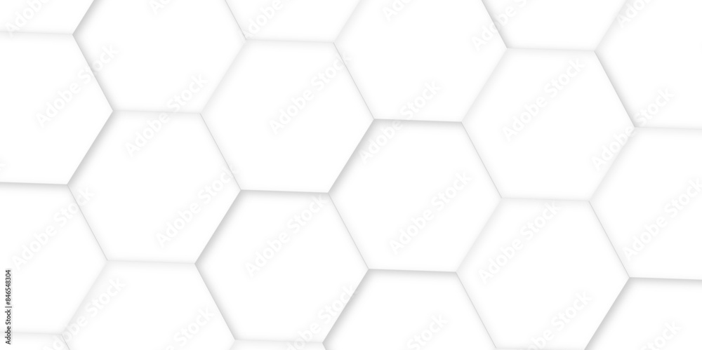 Poster 3d hexagonal structure futuristic white background and embossed hexagon abstract with hexagon backgr