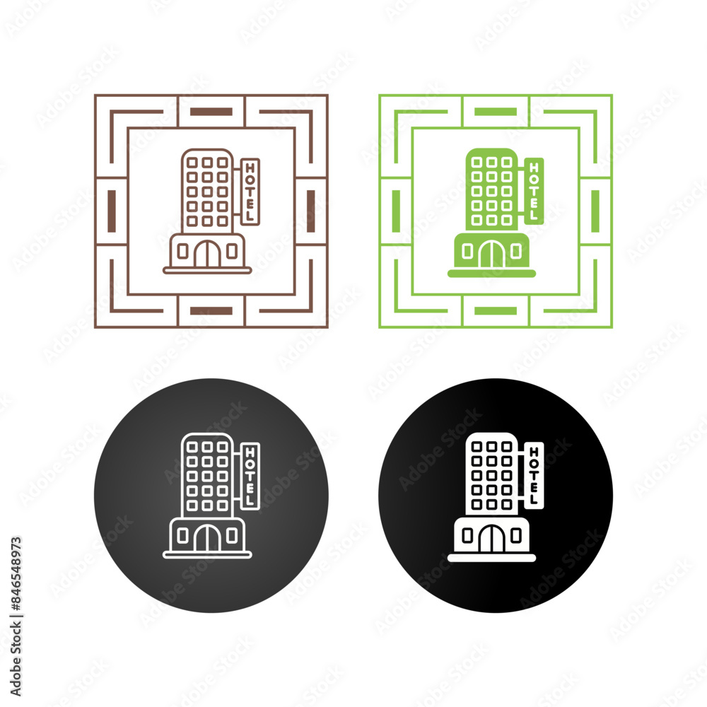 Sticker hotel vector icon