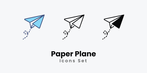Paper Plane icons vector set stock illustration