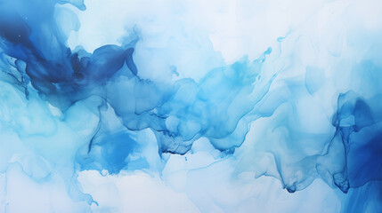 Beautiful watercolors blue abstract painting