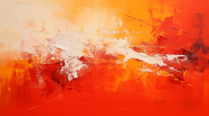 Abstract art painting in red colors