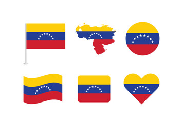 Vector Venezuela flag. Set of Venezuela Flags Collection. 
