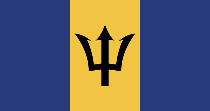 Illustration of the national flag of Barbados