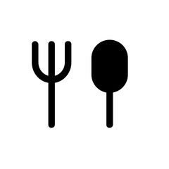 Fork Spoon icon flat design isolated on white background